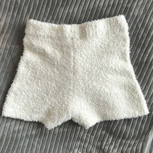 White fluffy shorts